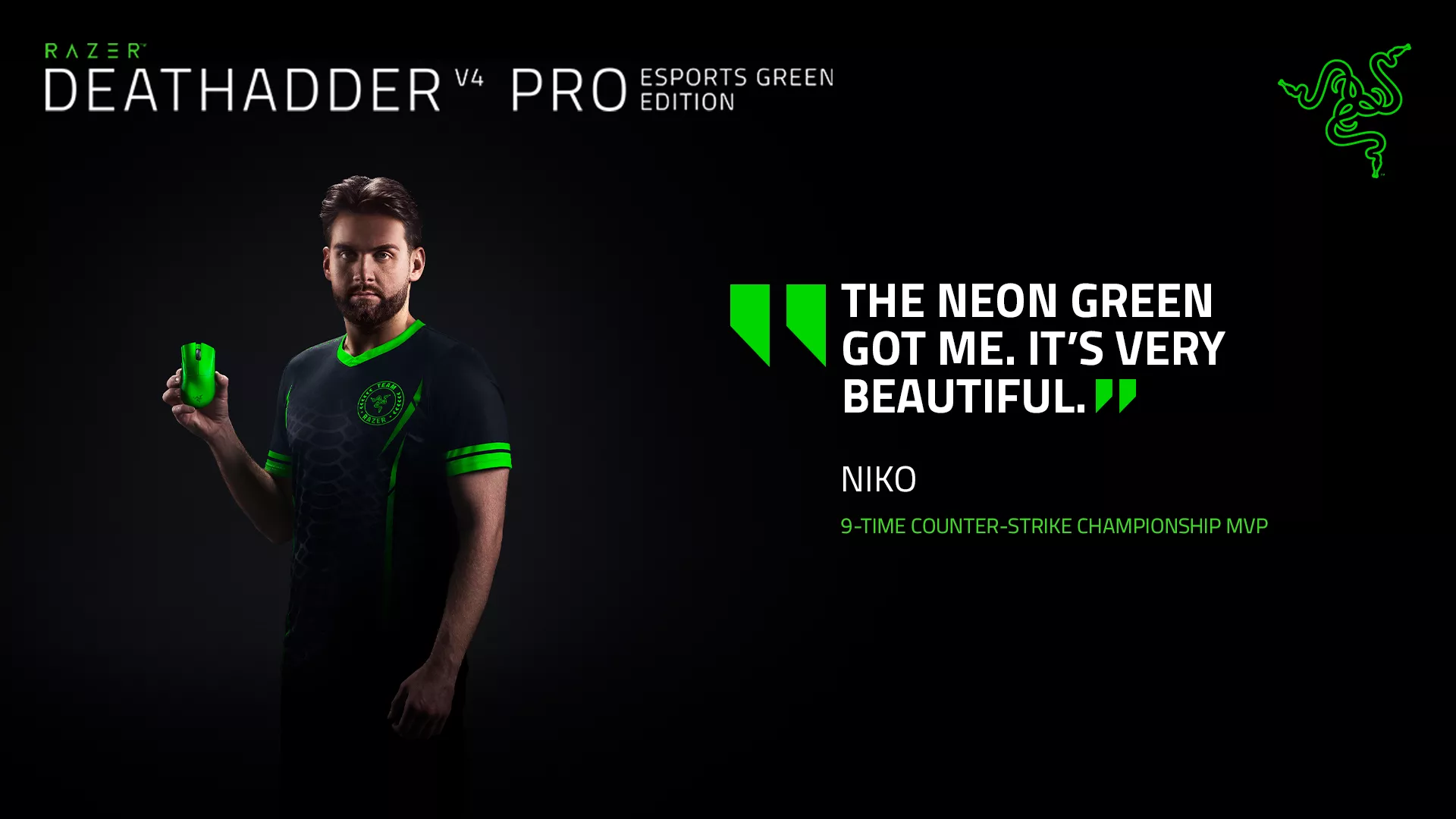 NiKo - DeathAdder V4 Pro Esports Green Edition