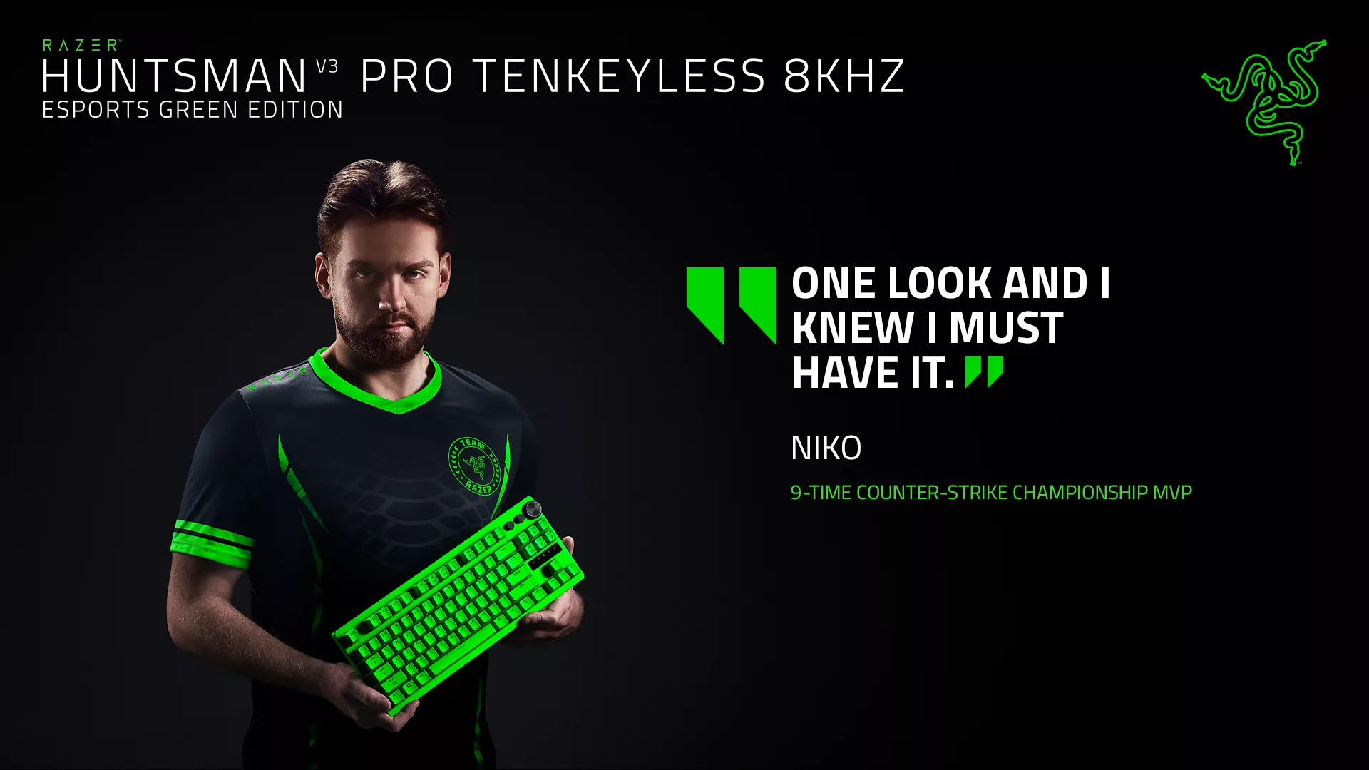 NiKo - Huntsman V3 Pro Tenkeyless 8KHz Esports Green Edition