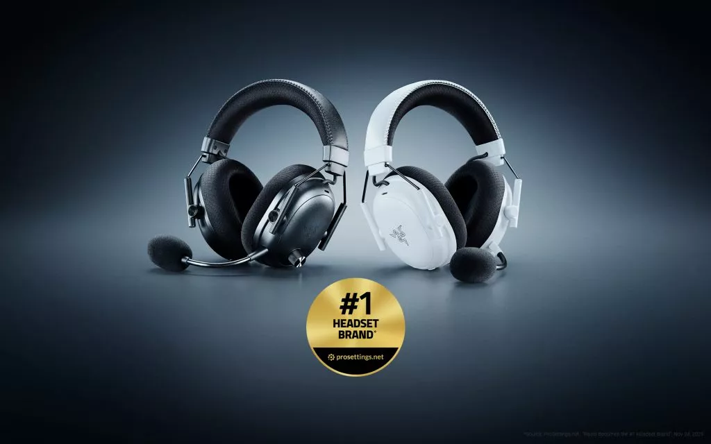 Razer BlackShark V3 Pro and the #1 Headset Brand badge from ProSettings.com