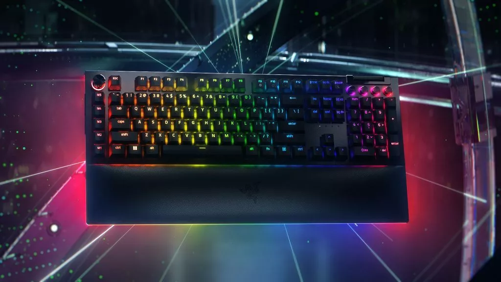 Razer BlackWidow V4 Pro keyboard with RGB lighting