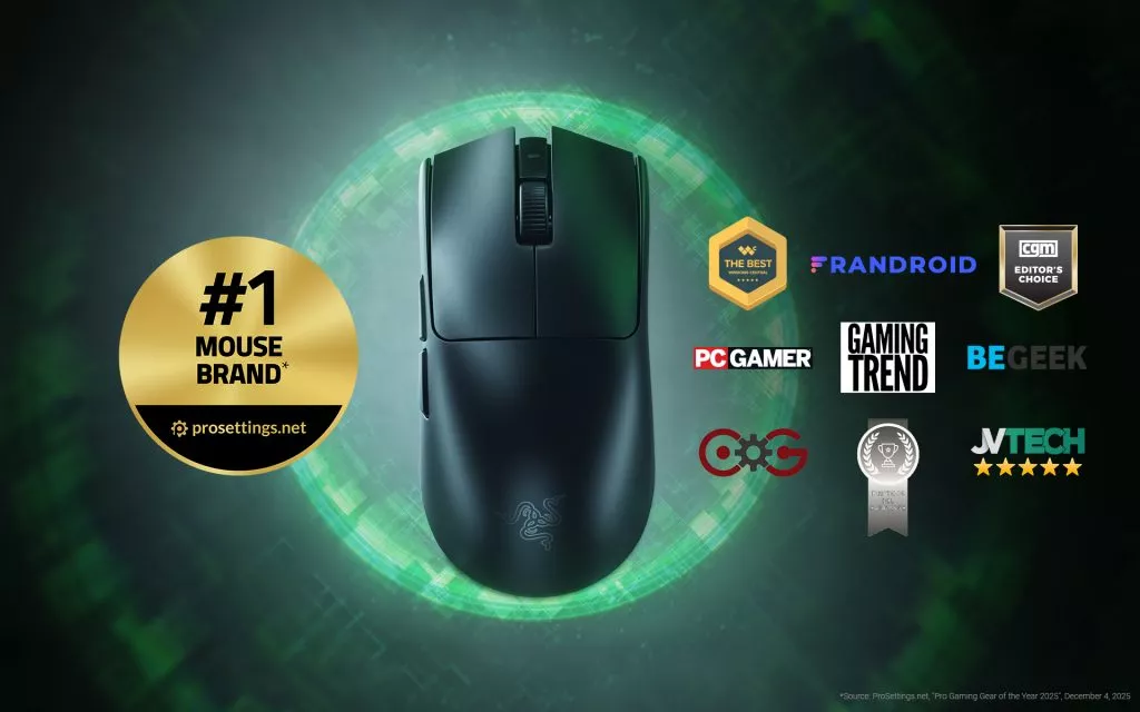 The Razer Viper V4 Pro receiving validation from Pro players, Accolades and reviewers within the gaming community