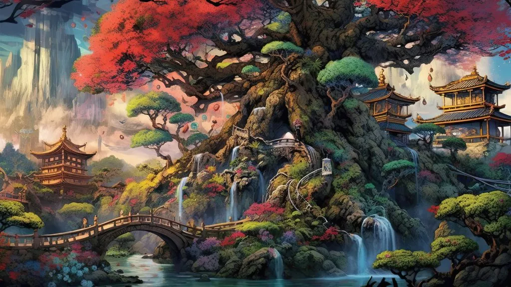 Japanese bonsai garden by Celestial Aeon project