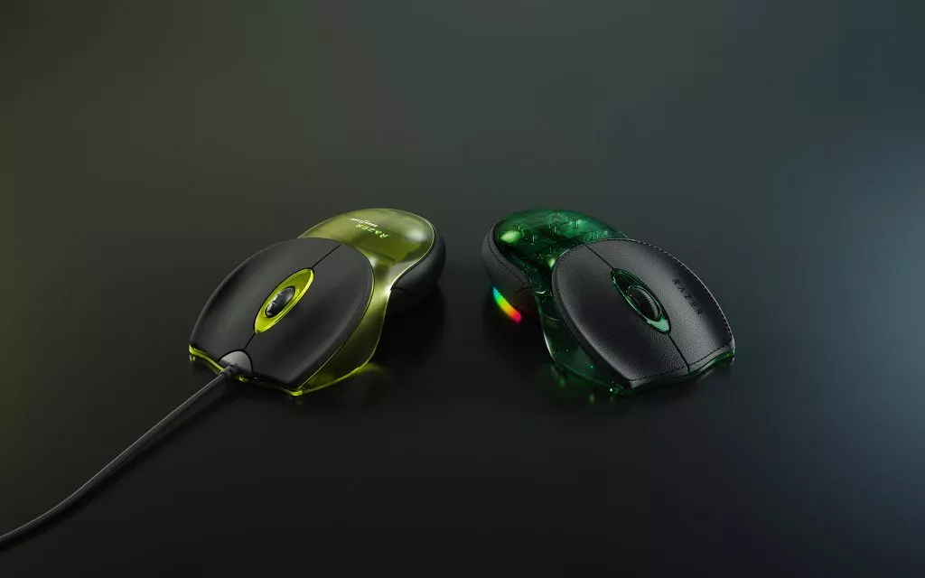 The original Razer Boomslang with the Razer Boomslang 20th Anniversary Edition