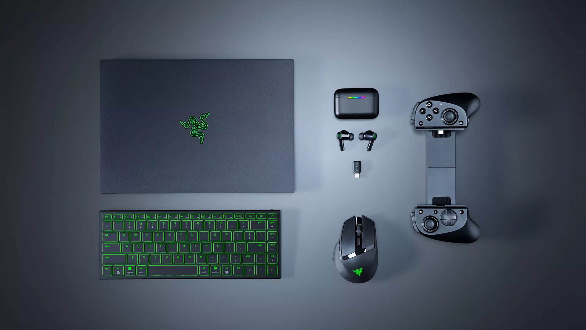 What’s inside: Razer Blade 14, Razer Basilisk Mobile, Razer Joro, Razer Kishi V3 Pro, and Razer Hammerhead V3 HyperSpeed.