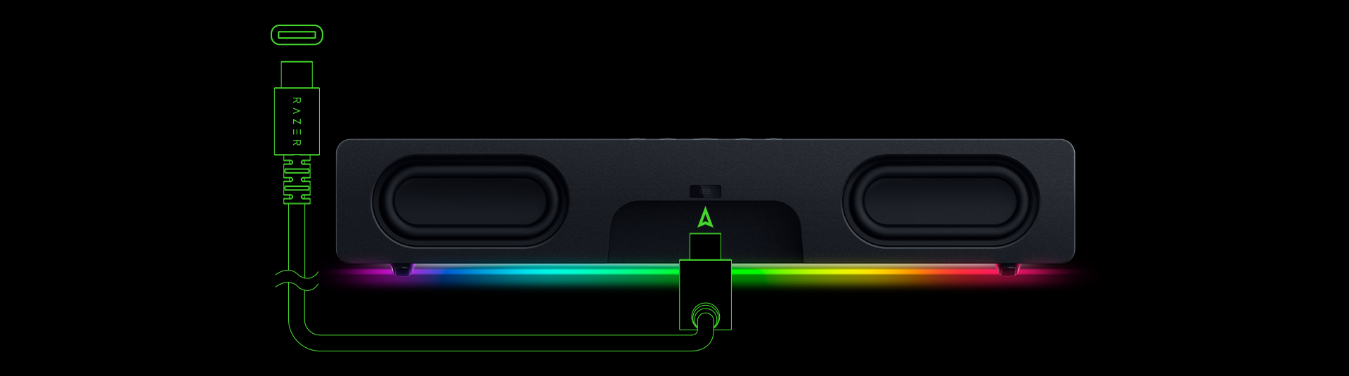 コンパクトな USB Type-C PC サウンドバー – Razer Leviathan V2 X