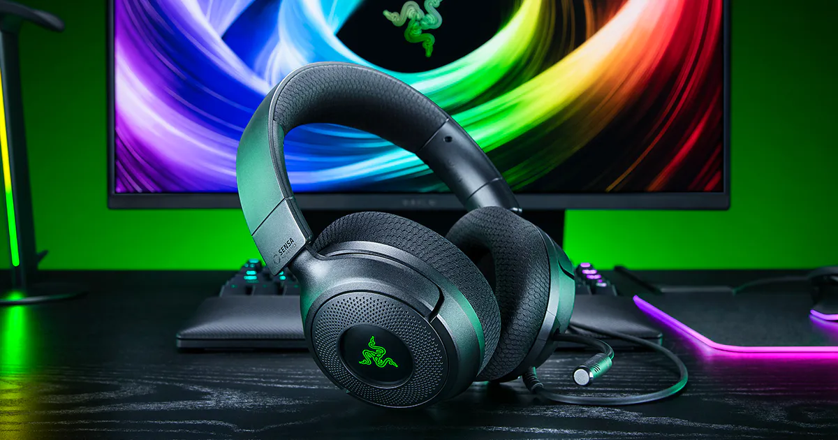 Razer Kraken V4 X Sensa HD Haptics 有線ゲーミングヘッドセット