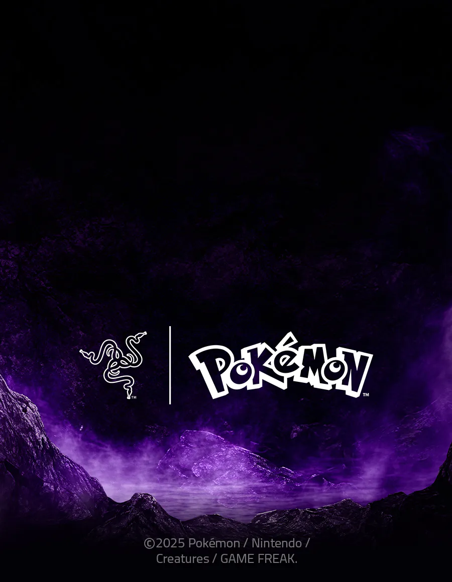 Razer and Pokemon logo with ©2025 Pokémon / Nintendo / Creatures / GAME FREAK text at bottom.