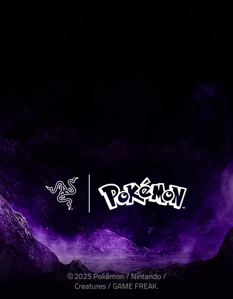 Razer and Pokemon logo with ©2025 Pokémon / Nintendo / Creatures / GAME FREAK text at bottom.