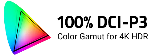 Logo - 100% DCI-P3 Color Gamut for 4K HDR