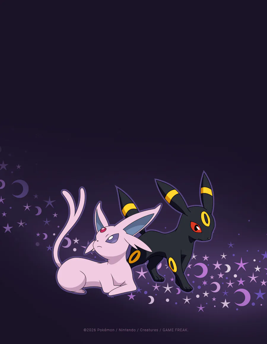 Espon and Umbreon © 2026 Pokemon / Nintendo / Creatures / Game Freak
