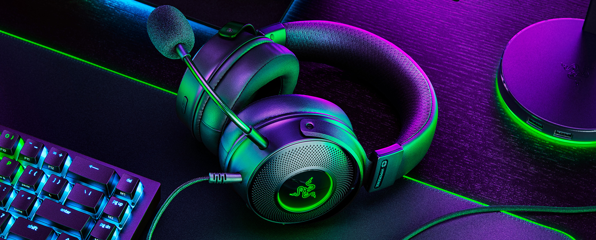 触覚 PC ゲーミングヘッドセット - Razer Kraken V3 HyperSense 