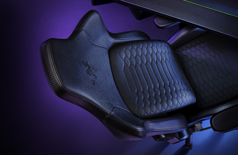 Razer - Silla de videojuegos Iskur: Sistema de soporte lumbar ergonómico.  Piel sintética de múltiples capas. Cojines de espuma de alta densidad.