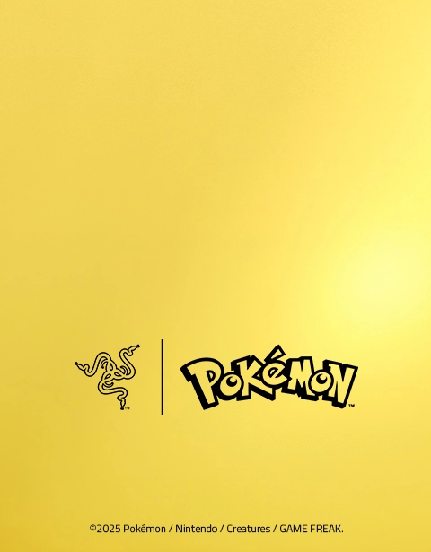 Razer and Pokemon logo with ©2025 Pokémon / Nintendo / Creatures / GAME FREAK text at bottom.
