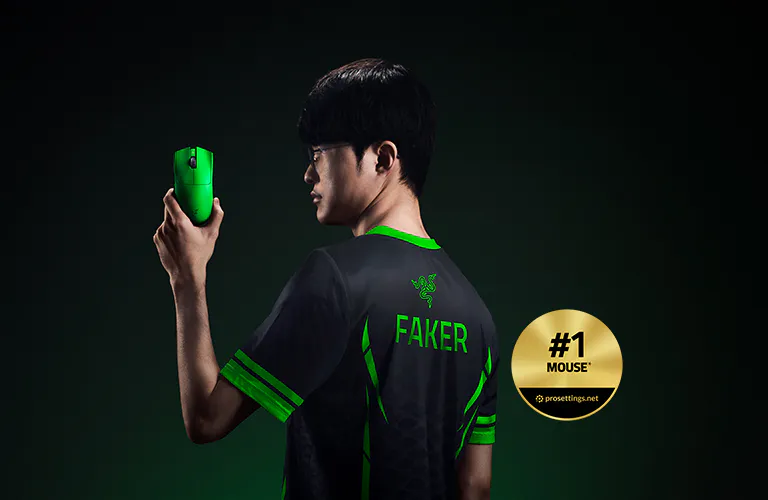 Headshot of Faker. #1 Mouse- prosettings.net badge