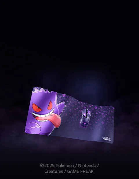 Razer Cobra and Razer Gigantus Gengar Edition ©2025 Pokémon / Nintendo / Creatures / GAME FREAK.