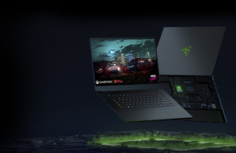 razer laptop with screen on keyboard