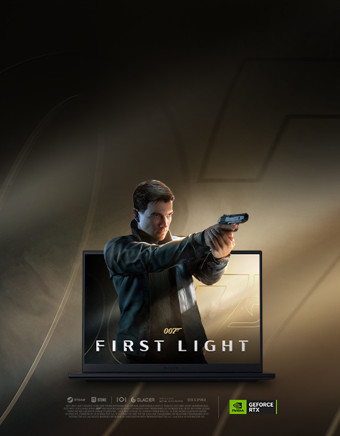 007 First light game on Blade screen with Geforce RTX logo